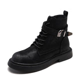 Lederstiefeletten mit Schnallen